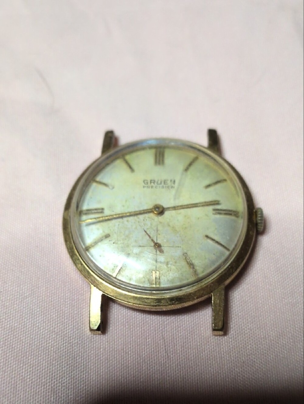 Gruen Precision Vintage Gold Tone Men's Watch Face - Gold - Picture 3 of 8
